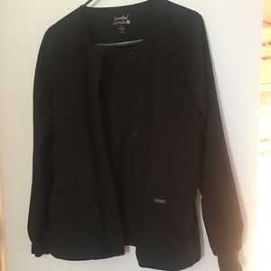 Black scrub jacket M Sanibel Scrubs long sleeve medium great condition